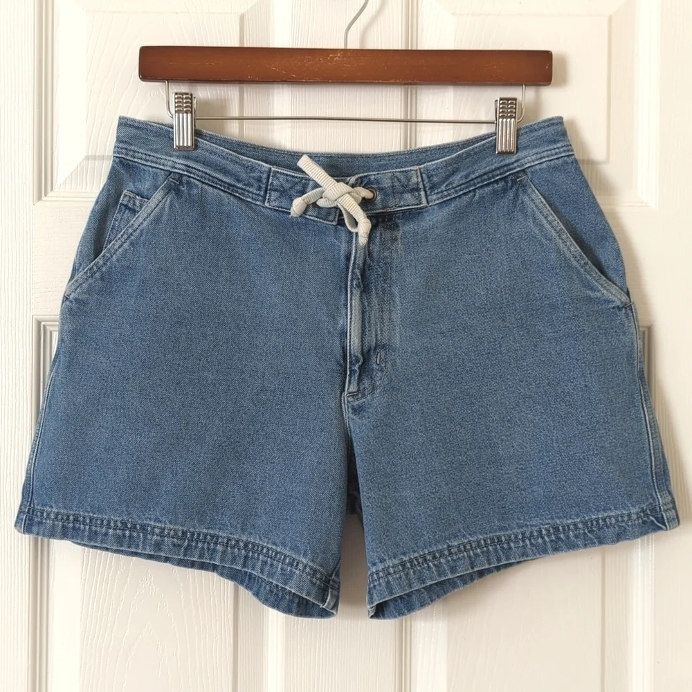 OP 90's Vintage Classic Medium Wash High Waisted Relaxed Fit Jean Shorts 11/12 - Picture 1 of 12